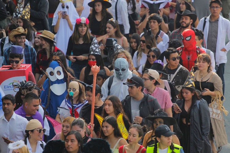 ACTIVIDAD. En el desfile participaron alrededor de 300 alumnos. (Foto: Jorge Alberto Mendoza)