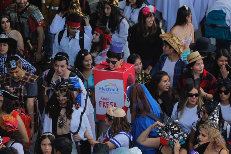 ACTIVIDAD. En el desfile participaron alrededor de 300 alumnos. (Foto: Jorge Alberto Mendoza)